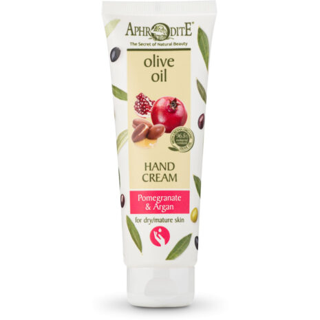 Z-8D-small Aphrodite Hand Cream with Pomegranate and Argan Oil in Hand